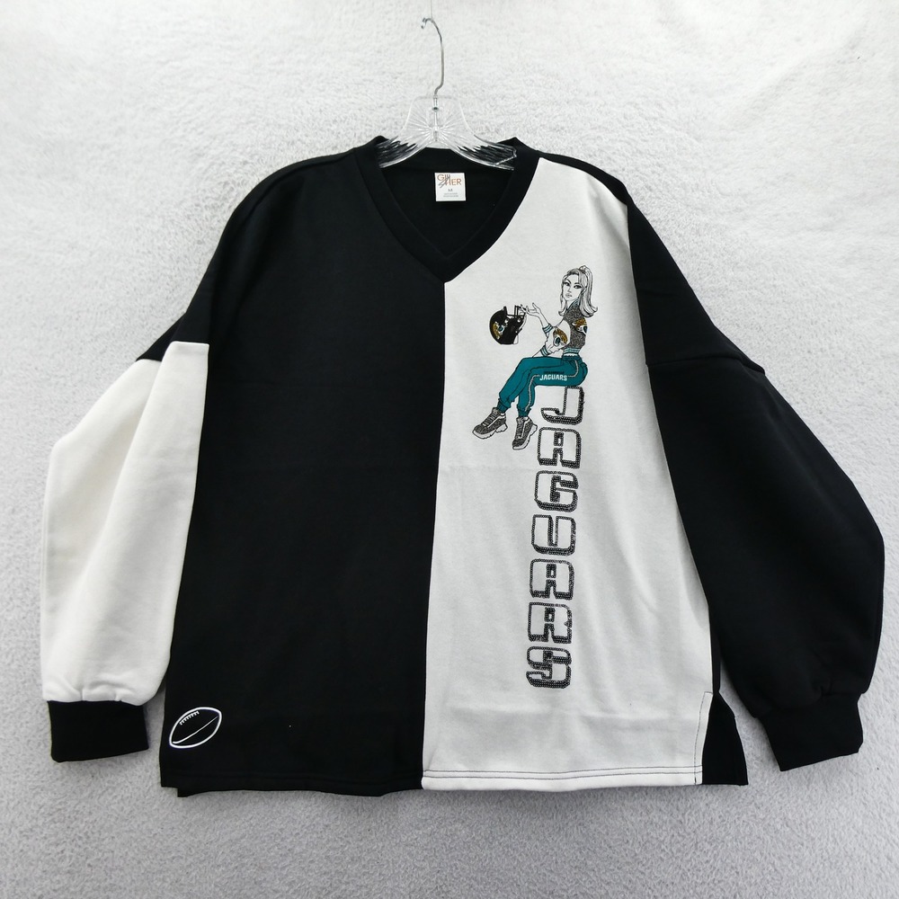 G-III Jacksonville Jaguars Sweatshirt Womens Medium Vintage Y2k Colorblock Black